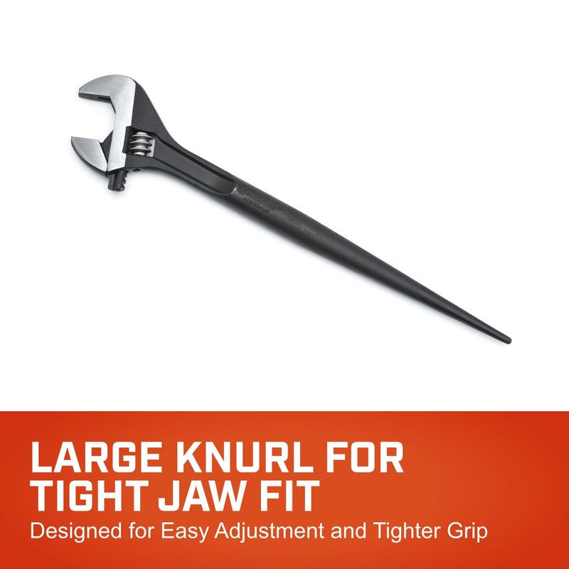 Crescent 16" Adjustable Black Oxide Construction Wrench - Home Improvement Hand Tool for Tight Spaces - Wide Mouth - AT215SPUD - Image 2